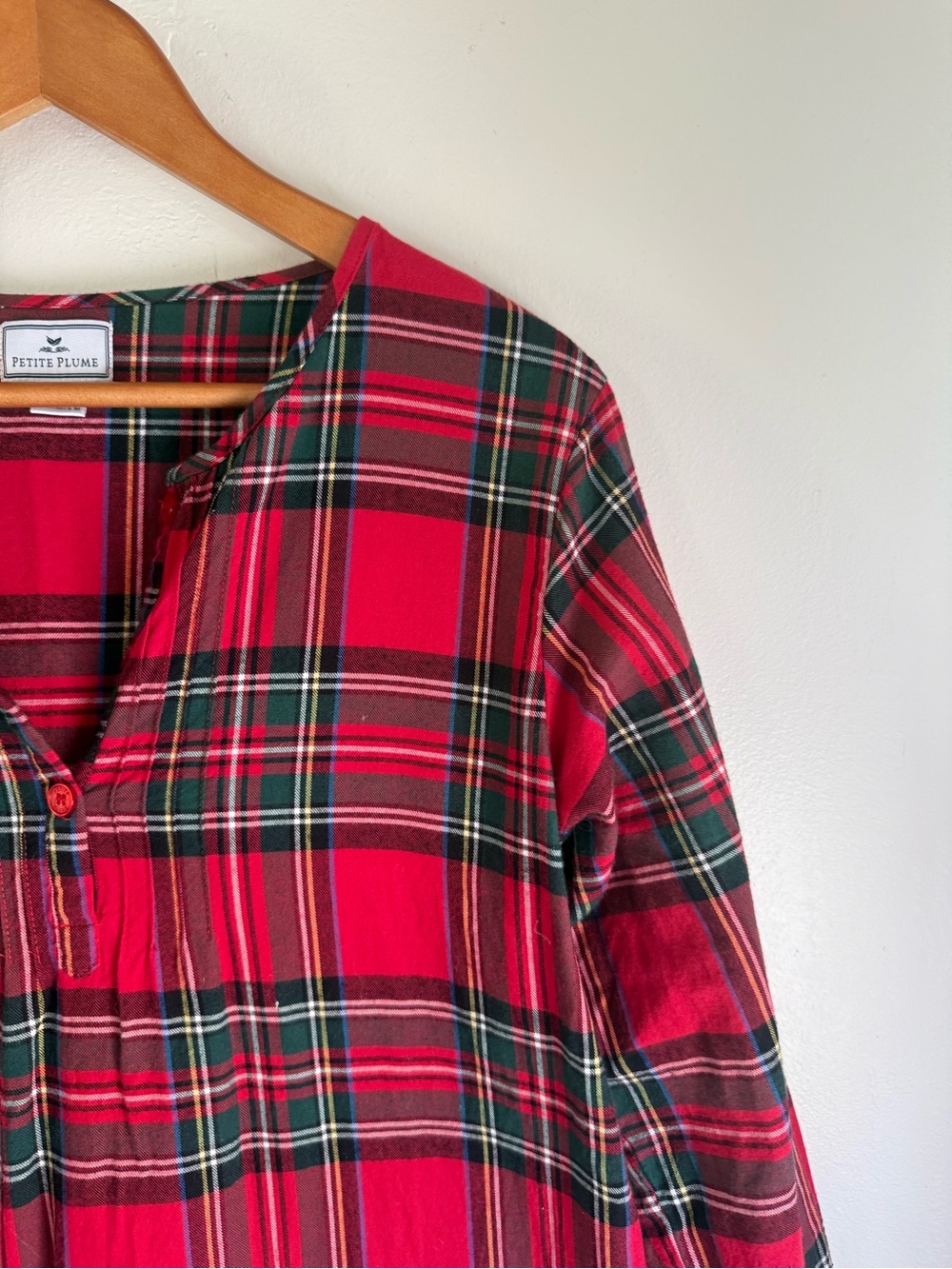 Petite Plume Nightgown, size medium, red plaid - Picture 4 of 9